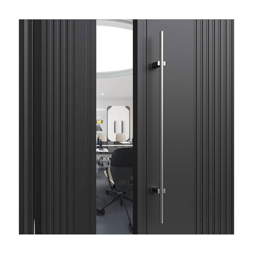 SJHPZG Türgriff aus gebürstetem Edelstahl im modernen Design, glatte, polierte Oberfläche, Glastürgriff for Innen- und Außentüren(Silver,80cm/32) von SJHPZG