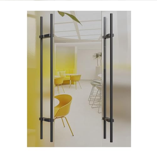 SJHPZG Türgriff aus gebürstetem Edelstahl im modernen Design, glatte, polierte Oberfläche, Glastürgriff for Innen- und Außentüren(Svart,80cm/32) von SJHPZG