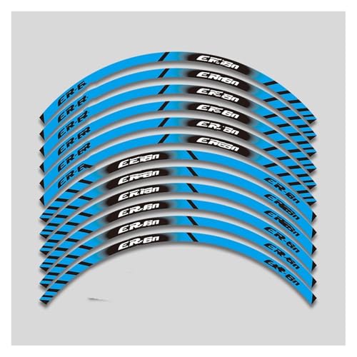 SJHYLL Motorrad-Aufkleber Für ER6n 17 Zoll Motorrad Rad Aufkleber Wasserdicht Reflektierende Aufkleber Felge Streifen Radaufkleber(Set Meal 4) von SJHYLL