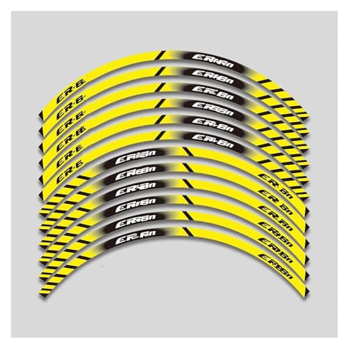 SJHYLL Motorrad-Aufkleber Für ER6n 17 Zoll Motorrad Rad Aufkleber Wasserdicht Reflektierende Aufkleber Felge Streifen Radaufkleber(Set Meal 6) von SJHYLL