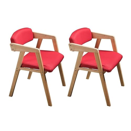 (2 Stück) Esszimmerstuhl aus massivem Holz, abnehmbarer und waschbarer Stuhl mit Rückenlehne aus Baumwollleinen, Arbeitsstuhl, einfacher Freizeitstuhl, Sessel for die Freizeit zu Hause ( Color : G ) von SJIOUEOT