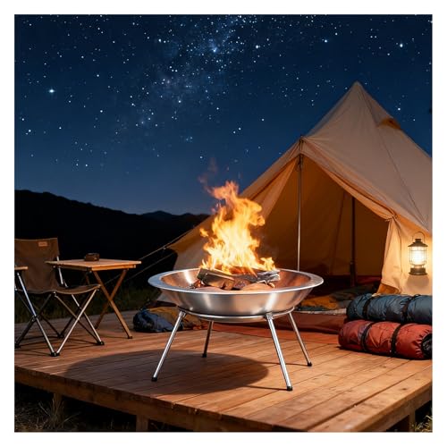 Holzkohle-Feuerstelle for Den Außenbereich Tragbarer Holzofen Abnehmbarer Dreibein-Topfständer for Familiencamping Picknicks Grillabende Lagerfeuer Handgeschweißt Holzkohle-Feuerstelle for Den Außenbereich Tragbarer Holzofen Abnehmbarer Dreibein-Topfständer for Familiencamping Picknicks Grillabende Lagerfeuer Handgeschweißt von SJJALAKAJA