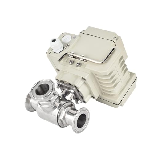 25mm 3-Wege-Elektrokugelhähne 220V 12V Edelstahl Tri Clamp Ferrule T/L Typ Motorisiertes Kugelventil(T TYPE_110VAC) von SJJBVPYX