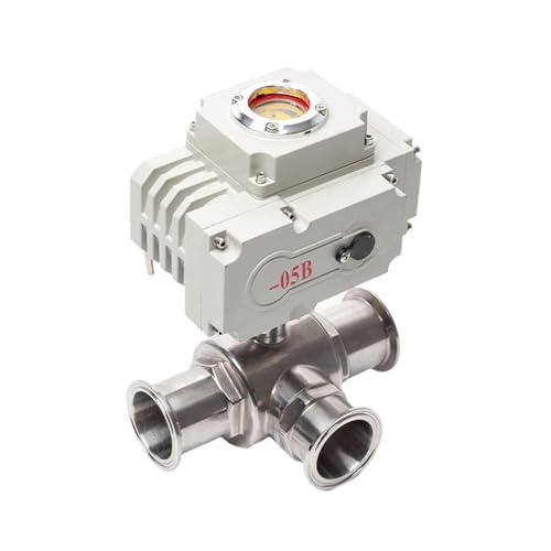 51mm 3-Wege-Elektrokugelhähne 220V 110V 12V Edelstahl Tri Clamp Ferrule Typ Motorisierte Kugelhahn(L TYPE_110VAC) von SJJBVPYX