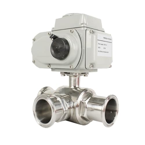 63 mm 3-Wege-Sanitär-Motorkugelhahn 220 V 110 V 12 V Edelstahl Tri Clamp Ferrule Typ Elektrischer Kugelhahn(L TYPE_24VDC) von SJJBVPYX