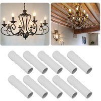 SJLERST 10 Kerzensockelabdeckungen, 10,2 Cm Hoch, Kronleuchter-Hülsen, Lampensockel, Kandelaber-Sockel (Weiß) von SJLERST