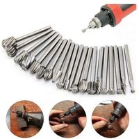 Sjlerst - 20-teiliges HSS-Frässtift-Set, Wolframkarbid-Fräser-Bits, 1/8 Zoll (3 mm) Schaft, Dremel-Frässtifte für Heimwerker, Holzbearbeitung, von SJLERST