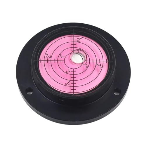 1 runde Wasserwaage aus Metall mit Fußdurchmesser 70 mm(Pink-in-Black) von SJLOYNWQ