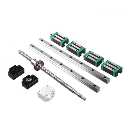 2 Sets HGR20 Quadratische Linearführungen + HGH20CA-Gleiter + SFU1605 5mm Kugelumlaufspindel + BKBF12 + Muttergehäuse für CNC-Linearaktor(HGR20-800 1605-850) von SJLOYNWQ