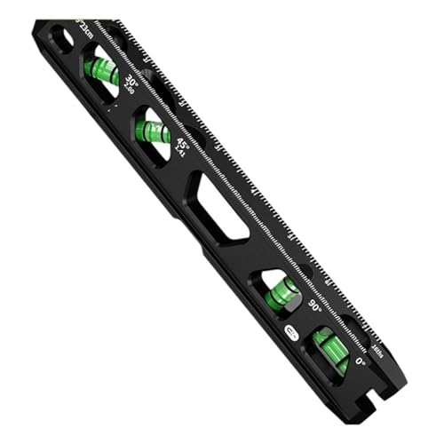 B46F Dual Skala Kalibrierung Werkzeug 4 Blase Flaschen V-nut Basis Solide Aluminium Legierung(B46F1SA204086-BK-9IN) von SJLOYNWQ