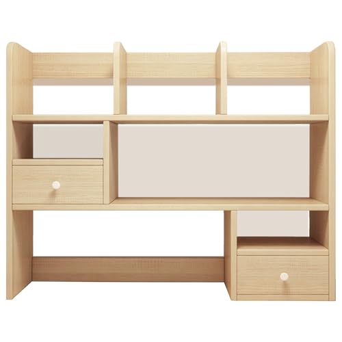 SJMDMZD 3 Ebenen Schreibtisch Bücherregal with 2 Drawer, Multifunktion Schreibtisch Organizer Ständer, Ausstellungsregal für Büro Wohnzimmer Schlafzimmer Küche(Size:100CM,Color:a) von SJMDMZD