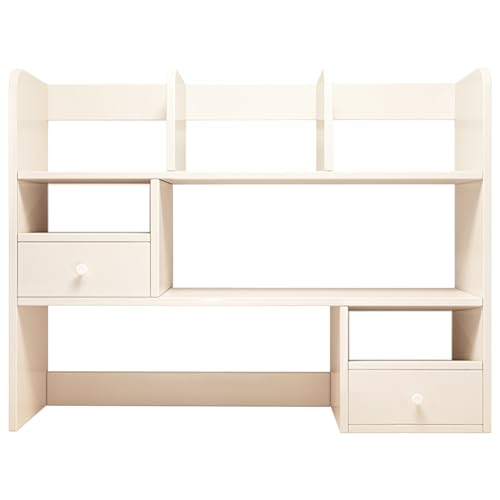 SJMDMZD 3 Ebenen Schreibtisch Bücherregal with 2 Drawer, Multifunktion Schreibtisch Organizer Ständer, Ausstellungsregal für Büro Wohnzimmer Schlafzimmer Küche(Size:100CM,Color:b) von SJMDMZD