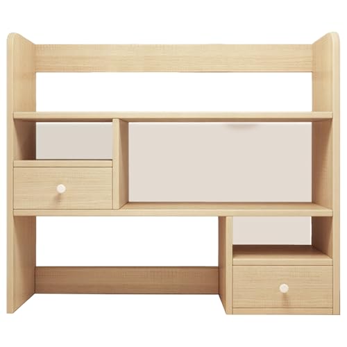 SJMDMZD 3 Ebenen Schreibtisch Bücherregal with 2 Drawer, Multifunktion Schreibtisch Organizer Ständer, Ausstellungsregal für Büro Wohnzimmer Schlafzimmer Küche(Size:60CM,Color:a) von SJMDMZD