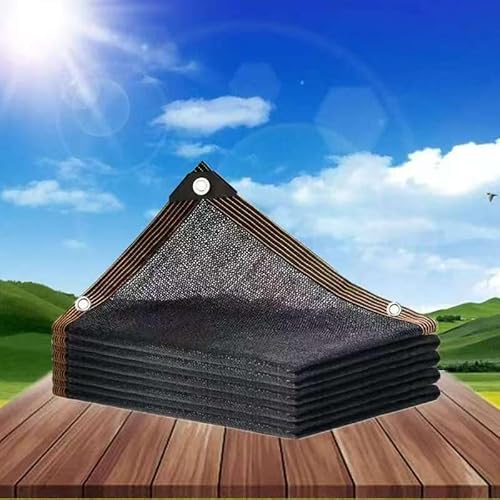 Schattentuch, 95% Sonnenschutznetz für Gartenterrasse, verstärkte Ösen, Schattenplane für Gewächshaus, Pflanze, Pergola und Sonnenschutz auf Hinterhofterrasse(4×5M(13.2×16.5ft),Black) von SJMDSDSC