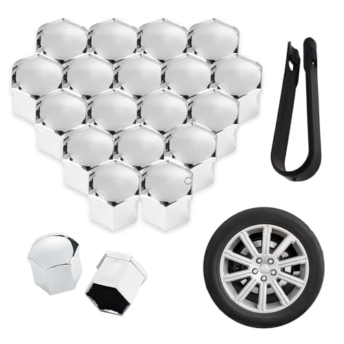 SJPJDGFC 20 Stücks Radmutternkappen, für VW Touareg II (7P) 2014-2018 Rad Mutter Diebstahlschutz-Abdeckkappe Staubdichtes Radschraubenbezüge Nabenschraubenabdeckung,B-19mm von SJPJDGFC
