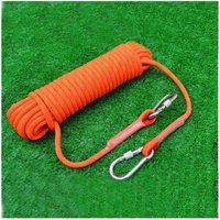 (30 m) 8 mm Mehrzweck-Kletterseil aus Paracord und Polypropylen mit orangefarbenem Karabiner für Outdoor-Klettern, Feuerwehrrettung, Abseilen, von SJQKA