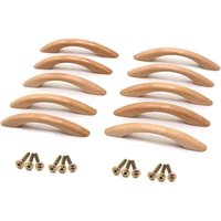 10 Stück Holzmöbelgriffe, Holzgriffe für Küchenschränke, Möbelgriffe, Holzschrankgriffe, Schrankgriff, gewölbter Griff mit Schrauben für Tür, 10 Stück Holzmöbelgriffe, Holzgriffe für Küchenschränke, Möbelgriffe, Holzschrankgriffe, Schrankgriff, gewölbter Griff mit Schrauben für Tür, von SJQKA