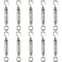 10 stücke Spannschloss Draht Seil 304 Haken und Auge Einstellbare Spannschloss M4 Edelstahl Spannschloss Set Heavy Duty von SJQKA