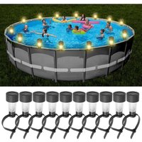 Sjqka - 10er-Pack Solar-Poollichter, Zaunlichter, Poollichter, Teichlichter, wasserdichte Solarlichter zur Pooldekoration Sjqka - 10er-Pack Solar-Poollichter, Zaunlichter, Poollichter, Teichlichter, wasserdichte Solarlichter zur Pooldekoration von SJQKA