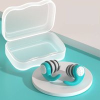 2 Stück Schwimm-Ohrstöpsel, 3er-Pack wiederverwendbare wasserdichte Silikon-Ohrstöpsel zum Surfen und für andere Wassersportarten (Grün, Groß) von SJQKA