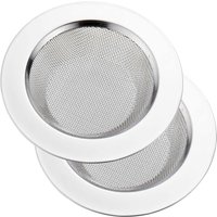 2-teiliges Küchenspülsieb, Edelstahl-Abflusssieb für die Küchenspüle, Spülbeckensieb mit großem, breitem Rand, 4,5 Zoll Durchmesser 2-teiliges Küchenspülsieb, Edelstahl-Abflusssieb für die Küchenspüle, Spülbeckensieb mit großem, breitem Rand, 4,5 Zoll Durchmesser von SJQKA