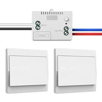 230-V-Funkschalter-Set – Batterieloser, eigenständiger Funkschalter – Wasserdichter Funkwandschalter mit Empfänger – Reichweite bis zu 200 m – Nicht von SJQKA