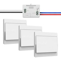 230-V-Funkschalter-Set – Batterieloser, eigenständiger Funkschalter – Wasserdichter Funkwandschalter mit Empfänger – Reichweite bis zu 200 m – Nicht von SJQKA