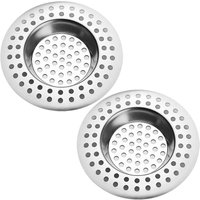 2er-Pack Abflussstopfen aus Edelstahl für Küchenspülen, Standard-Abflussschutz für Badezimmer, Küche und Dusche (Außendurchmesser 7,5 cm, 2er-Pack Abflussstopfen aus Edelstahl für Küchenspülen, Standard-Abflussschutz für Badezimmer, Küche und Dusche (Außendurchmesser 7,5 cm, von SJQKA