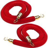 2er-Pack Absperrseil aus rotem Samt – l 150 x t 3,5 cm – Karabinerhaken aus poliertem Gold für Leitpfosten – dicke Warteschlangentrennung und 2er-Pack Absperrseil aus rotem Samt – l 150 x t 3,5 cm – Karabinerhaken aus poliertem Gold für Leitpfosten – dicke Warteschlangentrennung und von SJQKA