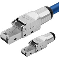 2er-Pack CAT 8 RJ45-Netzwerkstecker für starre LAN-Kabel – Ethernet-Installationskabel – Werkzeugloser CAT 8 LSA-LAN-Stecker, vollständig geschirmt, von SJQKA