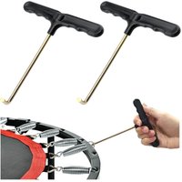 2er-Pack Trampolinfeder-Zugwerkzeug, Trampolinhaken, T-Haken mit Kunststoffgriff für die Trampolinfeder-Montage von SJQKA