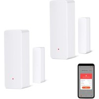 2er-Pack WLAN-Türsensor, kabelloser Smart-Fenstersensor, kompatibel mit Alexa und Google Assistant, kein Hub erforderlich von SJQKA