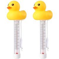 2er-Pack schwimmende Poolthermometer, gelbes Enten-Design, genaue Wassertemperaturmessung, bruchsicher mit Seil für Außen- und 2er-Pack schwimmende Poolthermometer, gelbes Enten-Design, genaue Wassertemperaturmessung, bruchsicher mit Seil für Außen- und von SJQKA