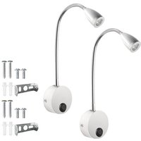 2er Set led Nachttischlampen, Schwanenhals Leselampe, 3W, 3000K warmes Licht 2er Set led Nachttischlampen, Schwanenhals Leselampe, 3W, 3000K warmes Licht von SJQKA