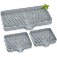 3-teiliger Küchenspülen-Caddy, selbstentleerende Küchenseifenschale, Silikon-Schwammhalter für Küchenspüle, Küchen-Badezimmer-Spülbecken-Organizer, 3-teiliger Küchenspülen-Caddy, selbstentleerende Küchenseifenschale, Silikon-Schwammhalter für Küchenspüle, Küchen-Badezimmer-Spülbecken-Organizer, von SJQKA