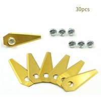 30 Ersatzklingen + 30 Schrauben - Ersatzklingen für Bosch Indego Mähroboter - Klingenstärke 1mm, passend für Mähroboter - von SJQKA