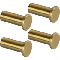 4er-Pack runde Wandhaken zum Einschrauben, robuste Edelstahlhaken für Bad, Schlafzimmer, Küche, Eingangsbereich, Handtuchhalter, 16 x 35 mm, Gold von SJQKA