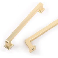 6er-Pack 128 mm (5 Zoll) Küchenschrankgriffe aus gebürstetem Messing, goldene Schrankgriffe, Küchenschrank-Hardware, Schubladengriffe von SJQKA