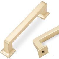 6er-Pack 96 mm (3,75 Zoll) Küchenschrankgriffe aus gebürstetem Messing, goldene Schrankgriffe, Küchenschrank-Hardware, Schubladengriffe von SJQKA