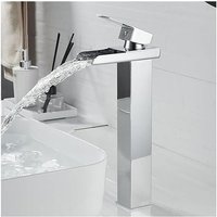 Sjqka - Badezimmer Waschbecken Wasserhahn Waschbecken Mischbatterie Handwaschbecken Wasserhahn Hoch Chrom Waschbecken Wasserhahn Messing Armaturen von SJQKA