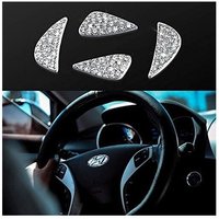 Bling Bling Auto-Lenkrad-Dekoration, Innenzubehör, Diamant-Lenkrad-Logo-Aufkleber, DIY-Strass-Lenkrad-Aufkleber-Abdeckung (kompatibel mit Hyundai) von SJQKA