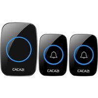 Sjqka - cacazi Drahtlose Türklingel 60 Chimes 5 Tasten Wasserdicht 300M Fernbedienung Led Licht Hause Smart Türklingel eu Plug-Receiver von SJQKA