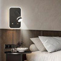 Dimmbare LED-Wandleuchte für den Innenbereich, 350° verstellbare Leselampe mit usb + Typ-C-Aufladung, 3W + 6W Touch-Nachttischlampe, schwarzes Dimmbare LED-Wandleuchte für den Innenbereich, 350° verstellbare Leselampe mit usb + Typ-C-Aufladung, 3W + 6W Touch-Nachttischlampe, schwarzes von SJQKA