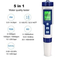 Elektronisches pH-Meter – 5-in-1-Poolwassertester mit Hintergrundbeleuchtung – pH/TDS/EC/Salzgehalt/Temperatur mit ATC – Hochpräzises pH-Meter mit Elektronisches pH-Meter – 5-in-1-Poolwassertester mit Hintergrundbeleuchtung – pH/TDS/EC/Salzgehalt/Temperatur mit ATC – Hochpräzises pH-Meter mit von SJQKA
