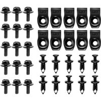 35 Stück Motorbodenabdeckung Spritzschutz Karosserieabdeckung Schrauben Stoßdämpferpolster Drucknieten Clip, Schwarz von SJQKA