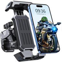 Fahrrad-Telefonhalterung, [3S-Installation und maximale Anti-Vibration] Motorrad-Telefonhalterung, 360°-Drehung und verbesserte stabile Lenkerklemme, von SJQKA