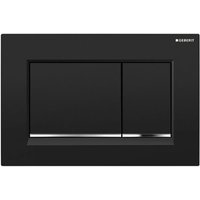 GeberitSigma20 (vormals Sigma30) quadratische Betätigungsplatte für 2-Mengen-Spülung: Lack schwarz matt, Perl-Effekt-Beschichtung, Chrom glänzend von SJQKA