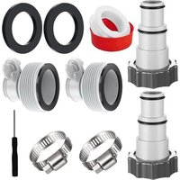 Set mit 4 Poolschlauchadaptern, Ersatzteilset für Intex-Pools mit Gummidichtung, A/B-Adapter für 1,2/1,5/1,8-Zoll-Schläuche, Intex-Poolzubehör für Set mit 4 Poolschlauchadaptern, Ersatzteilset für Intex-Pools mit Gummidichtung, A/B-Adapter für 1,2/1,5/1,8-Zoll-Schläuche, Intex-Poolzubehör für von SJQKA
