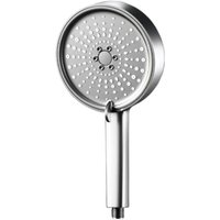 Hochdruck-Duschkopf, 12 cm Wasserspar-Duschkopf mit Stoppschalter, 5 Strahlarten, silberner Duschkopf mit Filter für Whirlpool-Badewanne von SJQKA