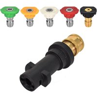 Hochdruckreiniger-Adapter, 1/4 Schnellanschluss, kompatibel mit Kärcher K2-K7, mit 5 Multi-Grad-Düsenaufsätzen, Zubehörset für Hochdruckreiniger (A) von SJQKA